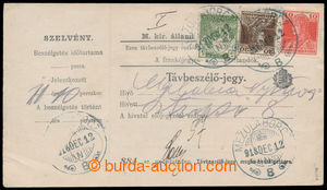 193978 - 1918 Hungarian blank form Távbeszélö - jegy / Telephone c