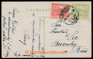 194006 - 1919 franked with. postcard stamp. Hradčany 5h and 10h, CDS