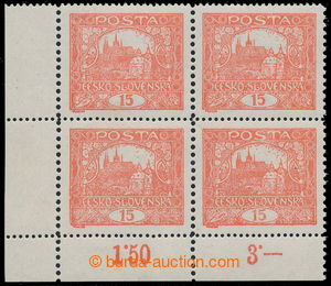 194010 -  Pof.7H STk+STs, 15h bricky red, LL corner blk-of-4 with con