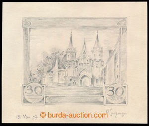 194011 - 1927 kresba tužkou pro zn. Pof.233, Hradec u Opavy 30h, roz