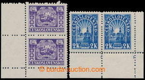 194030 - 1945 Pof.404 a 406, 1. výročí SNP, 2K modrá pravá doln