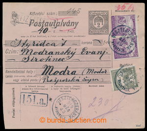 194043 - 1919 TURUL / větší díl uherské poštovní průvodky vyf