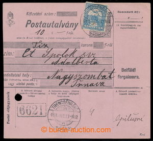 194044 - 1918 TURUL / larger part Hungarian post. dispatch-note with 