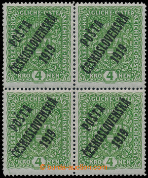 194088 -  Pof.50I, Coat of arms 4 Koruna light green, high size, bloc