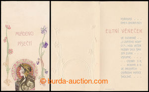 194134 - 1903 Mládenci písečtí, ball invitation-card with Art Nou