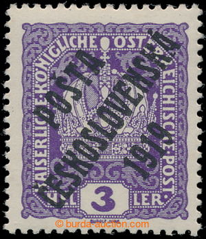 194151 -  Pof.33x, Koruna 3h fialová, tlustý papír, I. typ přetis