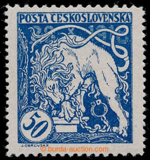 194154 -  Pof.29B, 50h modrá, I. typ, ŘZ 11½ : 13¾; zk. K