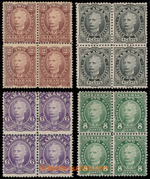 194162 - 1895 SG.28-31, Brooke, 2C-8C, kompletní série ve 4-blocíc