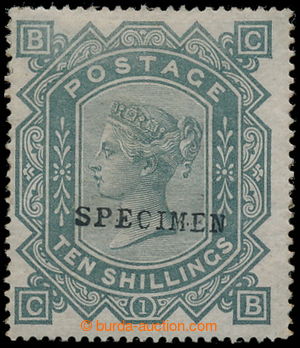 194187 - 1878 SG.128s, 10Sh greenish grey s přetiskem SPECIMEN; velm
