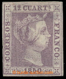 194213 - 1850 Mi.2, Isabella II. 12Ct violet, nice piece with wide ma