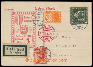 194224 - 1927 Let. karta do Prahy vyfr. mj. Nibelungen 20+5Gr ŠIROK