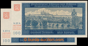 194257 - 1940 Ba.32, 100K, I. vydání, série 27A, 2ks bankovek s po