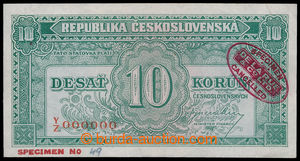 194269 - 1945 Ba.71, 10Kčs, série Y/Z 000000 ANULÁT s červenou pe
