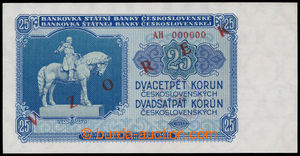 194270 - 1953 Ba.90s, 25Kčs, série AH 000000, červený přetisk VZ