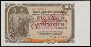 194271 - 1953 Ba.92s, 100Kčs, set Hitler 000000, red Opt VZOREK; cat