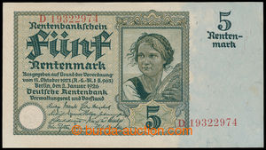 194331 -  NĚMECKO Ba.D13b, 5 Rentenmark, série D 19322974