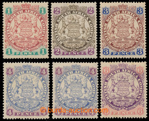 194371 - 1896-1897 SG.29-31, 32, 32b, 33, Znak 1P-3P, 4P ultramaríno