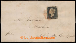 194389 - 1840 SG.2, Penny Black černá, na dopise z Birminghamu do A