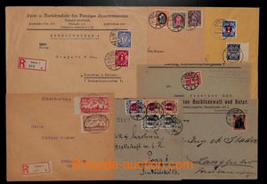 194442 - 1920-1939 sestava 7 dopisů, vyfr. přetiskovými Germania 2