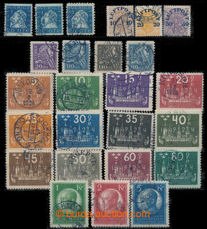 194492 - 1911-1930 partie známek na kartě A4, obsahuje různé komp