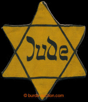 194534 - 1939 JEWISH BADGE  yellow textile with black printing Jude