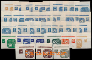 194538 - 1939 Pof.NV1-NV9, selection of 31 pcs of bottom corner stamp