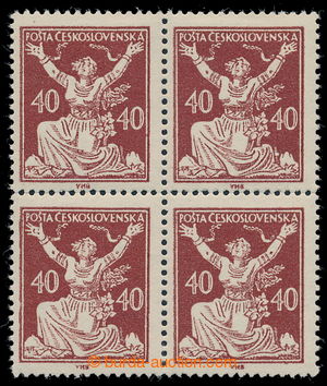 194594 -  Pof.154A, 40h brown type I., as blk-of-4; mint never hinged