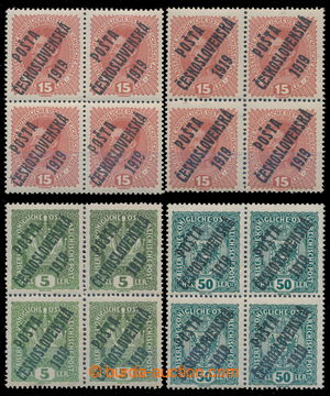 194600 -  comp. of 4 various joined types and subtypes overprint in 4
