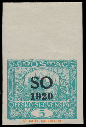 194609 -  Pof.SO3, Hradčany 5h blue-green, marginal piece; exp. by M