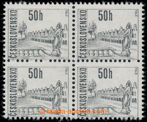 194649 - 1966 Pof.1564 VV2, Města III - Telč 50h, papír fl2, 4-blo
