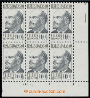 194651 - 1970 Pof.1828 DO, Lenin 60h, pravý dolní rohový 6-blok s 