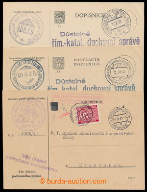 194738 - 1939-1941 3ks úředních lístků zproštěných poštovné
