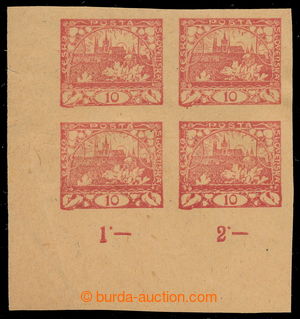 194898 -  PLATE PROOF  values 10h red on brownish paper, lower corner