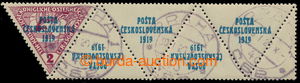 194923 -  Pof.55 4K+1KN, Triangle 2h brown-red with 4 overprinted and