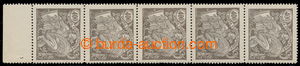 194949 -  Pof.167A ST, 400h brown, vertical strip of 5 with lower mar