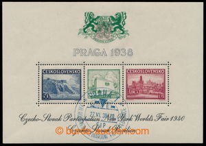 194974 - 1940 Pof.AS9c, aršík Praga 1938, výstava NY 1940, zelený