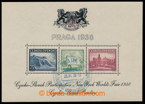 194977 - 1940 Pof.AS9a, aršík Praga 1938, výstava NY 1940, zelený