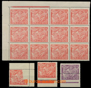 195026 -  Pof.173A+B, 175A, selection of corner blk-of-12 values 100h