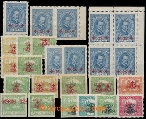 195035 -  Pof.170-172, comp. 15 pcs of stamp. + corner block of four 