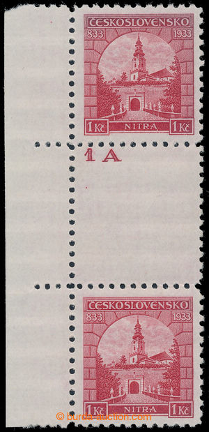 195041 - 1933 Pof.274Ms(2), issue Nitra 1Kč red, vertical 2-stamps s