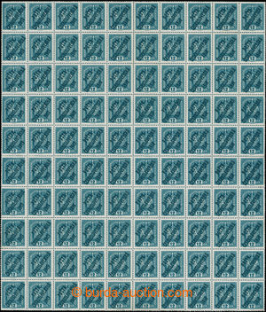 195043 -  Pof.37 ST A+B+C+D, Crown 12h green-blue, complete sheet of 