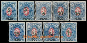 195119 - 1920 Pof.PP7-PP15, Charitable stamps - Lion with black addit
