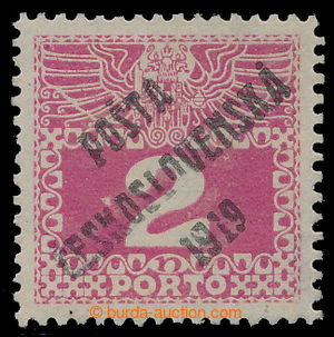 195120 -  Pof.65, Large numerals 2h, overprint type II.; well centere