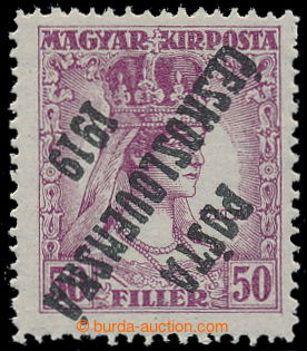 195134 -  Pof.123Pp, Zita 50h violet, inverted overprint, IV. type; e