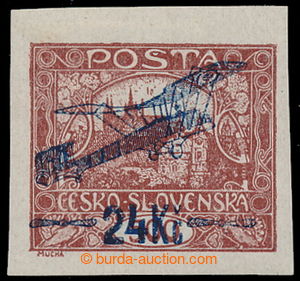 195144 -  Pof.L2IIs/Ip, I. provisional air mail stmp. 24Kč/500h brow