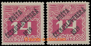 195158 -  Pof.68, Large numerals 14h, 2 pcs of, 1x type II * + 1x typ