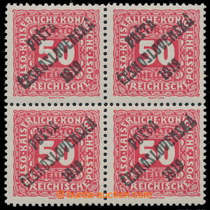 195367 -  Pof.79, Small numerals 50h red, BLOCK OF FOUR (!) with join