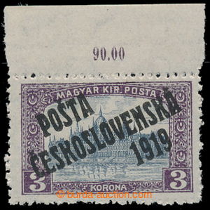 195431 -  Pof.116, value 3 Koruna, with upper margin and control-numb