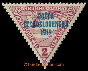 195433 -  Pof.55, Trojúhelník 2h hnědočervená, III. typ přetisk