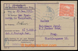 195458 - 1919 commercial postcard sent in the place, with Pof.7H, 15h